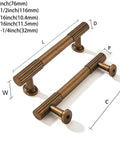 Antique Brass Heavy Duty Cabinet Pulls Ten Pack With 3 Inch Hole Center, detailed view of dimensions and design.