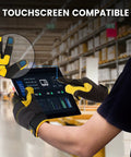 All Purpose Mens Utility Work Gloves With Synthetic Leather Palm For Tough Jobs, flexible spandex back in warehouse