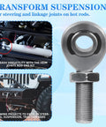 Heavy Duty Five Eighth Inch Heim Joint Rod End Bearing With Jam Nut 4-Pack For Off Road, Rock Crawling And Racing, Chromoly C4130 Steel Construction Delivers Maximum Strength, Durability, And Impact Resistance., chromoly rod end with jam nut for steering and suspension