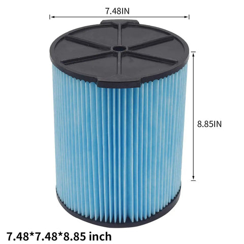 VF5000 3 Layer High Efficiency Fine Dust Replacement Filter for Wet Dry Vacuums 6 to 20 Gallon dimensions view