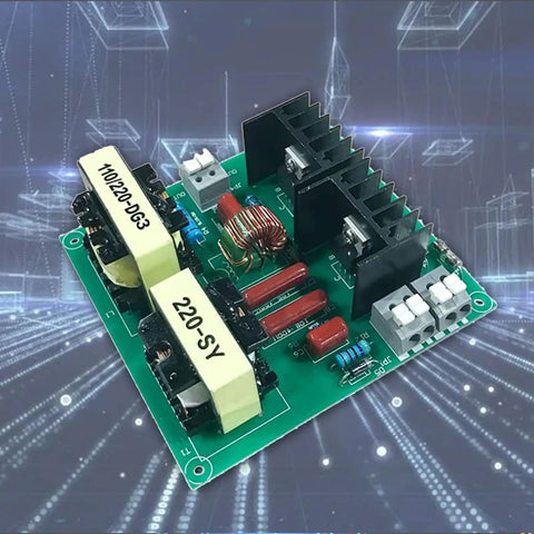 High-performance 150W ultrasonic cleaner driver board from Beefed Up 150W Ultrasonic Cleaner Driver Board Kit With 3 Transducers For Automotive Parts And Pro Cleaning 220V 40KHz PCB Master Set For Engine Components Carburetors And Small Metal Parts With Quick Setup And Stable Performance, shown on a futuristic background