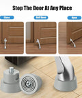 6 Pack Heavy Duty Door Stopper Replacement Rubber Tips for Kickdown Door Stops shown installed on wood floor