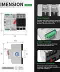 100 Amp 220V Automatic And Manual Transfer Switch 3 Pole Din Rail Mounted Dual Power ATS For Home And RV Solar Ready Auto Changeover Fast Transfer Lightweight Compact Design, 125x103mm dimensions