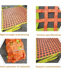 Rock Solid Heavy Duty Cargo Lifting Net With Tear Proof Polyester Webbing And Non Slip Hauling Straps For Secure Equipment Transport 3 By 3 Meter Mesh shown from multiple angles.