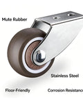 Tough As Nails One Half Inch Caster Wheels Set Of Four Hella Smooth Rubber Sliding Door Bottom Roller Track, stainless steel bracket, mute rubber wheel.