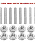 Stainless Steel Exhaust Stud Kit With Flange Nuts For 1984 2018 Big Twin Sportster XL Motorcycles shown in 8-piece set