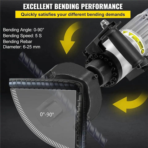 Gotta Get This Sweet 1.5 Kilowatt Electric Rebar Cutter Bender Combo Tool? Hydraulic cut and bend mechanism for 6-25 mm rebar.