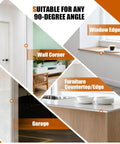 Top Shelf 4 Pack Clear Wall Corner Protectors 48 Inch Long Transparent PVC Edge Guards shown at wall corners and furniture edges.