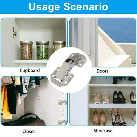 Ninety Degree Surface Mount Hidden Cabinet Hinge No Pre Drilled Concealed Hinges for Cupboard Doors and Closets