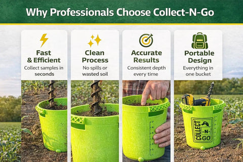 Soil Sample Collection Kit With Auger For Farmers, Landscape Pros, Vineyards, Golf Courses, And Food Plots in field use