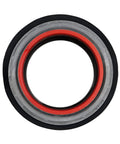 Heavy Duty Five Inch Pvc Coated Conduit Knockout Hub Features Sleek Black Finish for wiring protection view from top angle.