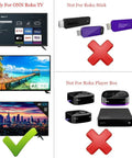 Image showing compatibility of All In One Roku TV Remote for ONN models; compatible with ONN Roku TVs, not with Roku sticks or players.