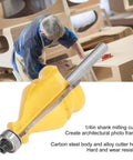 One Quarter Inch Shank Router Bit For Woodworking, Carbon Steel Alloy Cutter For Door Molding And Picture Frame Forming
