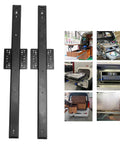 Heavy Duty Drawer Slides for Cabinets and Closets 1 Pair 20 Inch Long 35mm Wide 20kg Load Concealed Ball Bearing Sliding Rail black pair