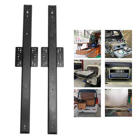 Heavy Duty Drawer Slides for Cabinets and Closets 1 Pair 20 Inch Long 35mm Wide 20kg Load Concealed Ball Bearing Sliding Rail black pair