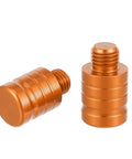 Universal M10x1.25 Motorcycle Right Side Mirror Hole Plugs Screws Aluminum Alloy Orange Caps 2 Pack Rearview Mirror Hole Seals For Rust Prevention And Quick Install, side view