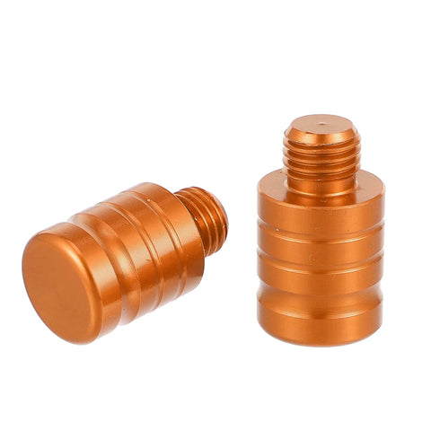 Universal M10x1.25 Motorcycle Right Side Mirror Hole Plugs Screws Aluminum Alloy Orange Caps 2 Pack Rearview Mirror Hole Seals For Rust Prevention And Quick Install, side view