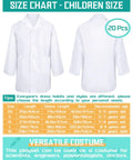 20 Pack Kids Lab Coats White Unisex Science Doctor Costume For Halloween School Play Bulk Set For Boys And Girls Medium Size