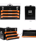 Beefy Heavy Duty 3 Drawer Metal Tool Chest Organizer With Ball Bearing Drawer Slides Portable Garage Workshop Tool Box