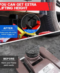 Durable Rubber Floor Jack Pad With Universal Fit, Anti Slip Cross Grooved Protector in use under car