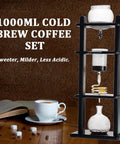Top Tier Cold Brew Coffee Tower With Adjustable Dripper And Ice Water Reservoir Makes Dope Slow Drip Extraction For Smooth Rich Morning Java You Will Actually Enjoy At Home with 1000ml capacity.