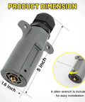 7 Pin Trailer Plug With IP68 Waterproof Seal Detachable 7 Way Round RV Style Connector dimensions with allen wrench.