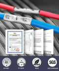 Non Insulated Butt Connectors Kit 250Pcs Assorted 22-18AWG 16-14AWG 12-10AWG Copper Crimp Ferrule Terminals BN1.25 BN2 BN5.5