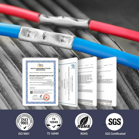 Non Insulated Butt Connectors Kit 250Pcs Assorted 22-18AWG 16-14AWG 12-10AWG Copper Crimp Ferrule Terminals BN1.25 BN2 BN5.5