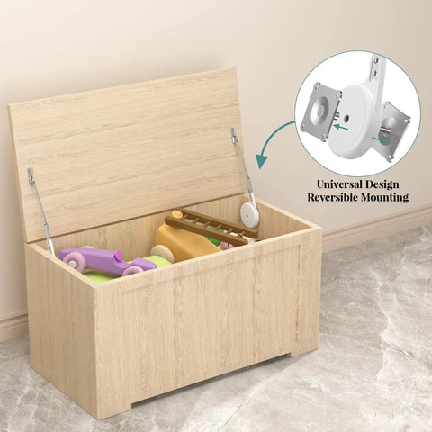Heavy Duty Soft Close Toy Box Hinges 2 Pack With Universal Reversible Mounting For Wooden Toy Boxes Cedar Storage Trunks And Benches Lid Support Dampening System Keeps Lids Slow And Safe, wooden toy chest