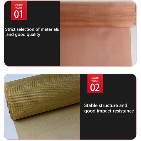 Copper Mesh Screen 80 Mesh Brass Heavy Duty Wire Filter For EMF Shielding Industrial Magnetic Field And Home Use Coarse Filtering Net