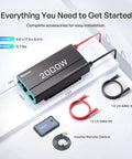 2000W Pure Sine Wave Inverter 12V Dc To 120V Ac Power Converter For Rv Truck And Van With 4000W Peak Surge Battery Backup accessories and installation.