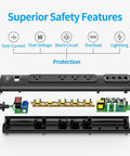 Surge Protector With Four AC Outlets And Four USB Ports 6 Foot Long Extension Cord 1250W Max Fast Chargers interior components
