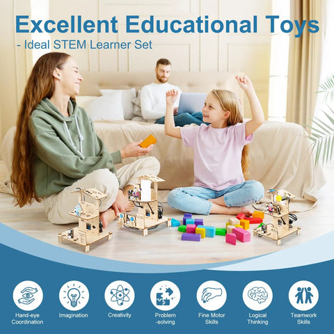 Awesome 3 In 1 Smart Home STEM Kit For Kids 8 To 12 With ESP32 Controller Wooden 3D Puzzles And DIY Building Crafts Educational Coding Toys Gift For Christmas And Birthday Boys And Girls in a home learning scene