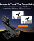 Red Dot Finder Scope For Astronomical Telescopes Reflex Viewfinder Compatible, removable top detail against night sky.