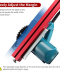 Dead On Adjustable Circular Saw Guide Rail For Slick Straight Cuts Compatible With Saw Bases Up To 13 Inches showing adjustment features and blade alignment.