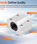 4 Pack SCS8UU Linear Bearing Blocks Featuring Rock Solid Pillow Mounts And Buttery Smooth Eight Millimeter Shaft Fit For Beast Mode Cnc Rig Builds with aluminum housing and mounting holes.