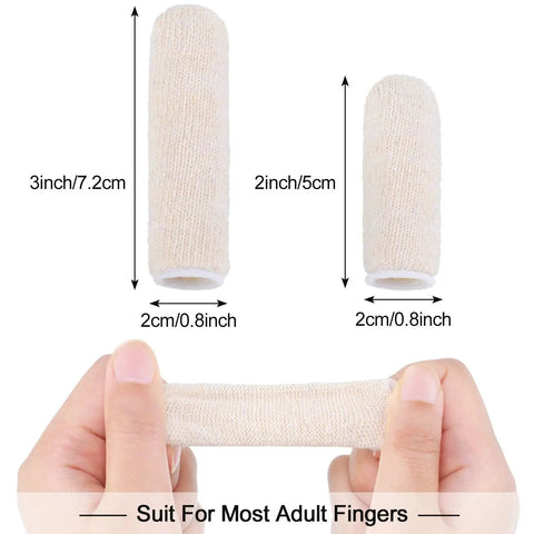 Moisture Wicking Cotton Finger Cots And Toe Sleeves Set For Glove Comfort, No Sweat Thumb Protector 2 Inch And 3 Inch Options