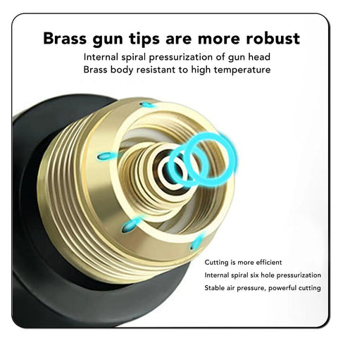 Brass gun tip detail of Plasma Cut Torch Head With Straight Handle Stainless Steel 1 Inch Heavy Duty Cutting For Cut50p Cut55p