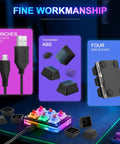 Turn Your Rig Into A Dope Gaming Station With This Compact Six Key Programmable Macro Keypad showing USB cable, ABS keys, and non-slip base.