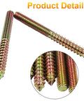 Rock Solid 3/8 Inch 16 Thread By 4 Inch Heavy Duty Hanger Bolts 8 Pack Drywall And Lumber Mounting double end screws close-up image.