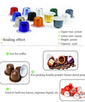 Assorted colored coffee capsules for use with Manual Cup Sealing Machine For Coffee Capsules Commercial Heat Sealing.