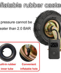 Pro Grade Heavy Duty Industrial Casters With Thick Pneumatic Rubber Tires Available In 8 Inch Or 10 Inch Swivel Brake Caster Pack for inflatable rubber wheel