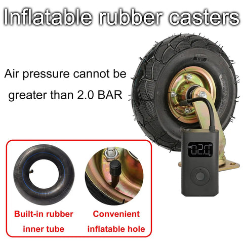 Pro Grade Heavy Duty Industrial Casters With Thick Pneumatic Rubber Tires Available In 8 Inch Or 10 Inch Swivel Brake Caster Pack for inflatable rubber wheel