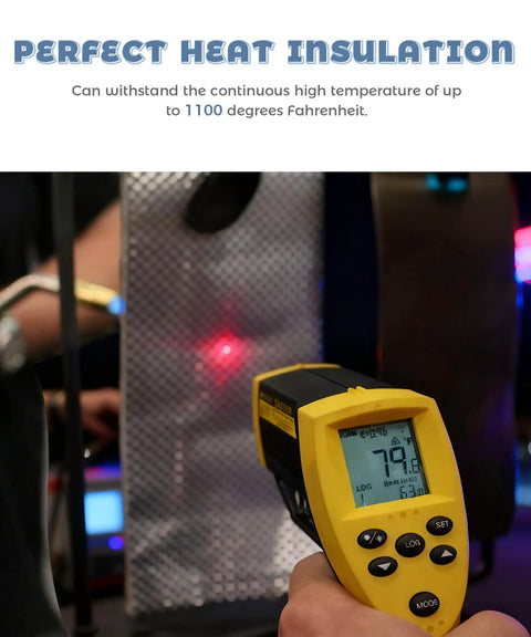 Temperature reading display demonstrating Built Tough Automotive Exhaust Heat Shield Crafted From Rugged Aluminum Thermal Barrier.