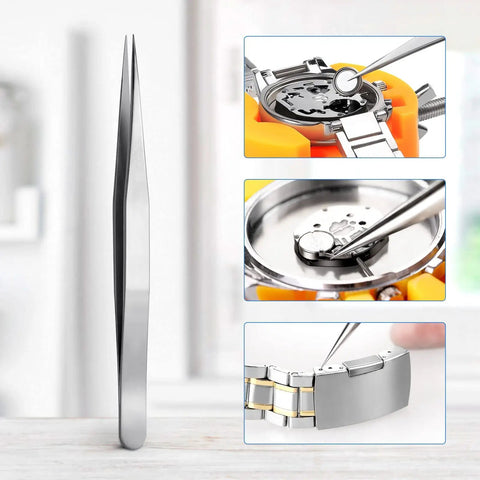 Close-up of Grooved Watch Back Opener Kit For Notched Cases with Easy Grip Back Remover; Ideal for DIY Watch Repair and Battery Replacement.