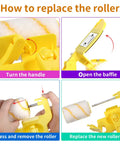 Instructions for replacing roller on 2 Sets Paint Edger Kit With Handheld Clean Cut Edger Roller Brush For Precise Room Wall And Ceiling Painting Includes Extra Replacement Rollers And Small Brushes Ideal For Indoors And Outdoors Easy To Use No Mess