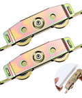 Heavy-Duty Sliding Glass Door Rollers Kit With Ball Bearings For Smooth Movement Zinc Plated Iron Patio Rollers Replacement Universal Fit For Wood Vinyl Aluminum Frames Includes 1-1/4 Inch Steel Wheels 2 Pack