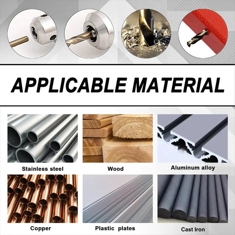 115 Piece Cobalt Drill Bit Set With Pro Grade High Speed Steel And 135 Degree Tip For Hardened Metal Plastic And Wood in use on various materials.