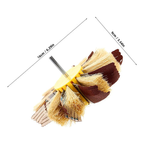 Heavy Grip Sisal Sanding Drum Buffing Wheel For Wood Furniture Polishing And Groove Cleaning, 16cm diameter with sword hemp bristles.