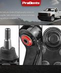 12Pc Front End Suspension Kit with Upper and Lower Control Arms and Polyurethane Bushings for 1999 2006 Chevy Silverado 1500 and GMC Sierra 1500 RWD Upgrade to a Firmer, Smoother Ride components close-up